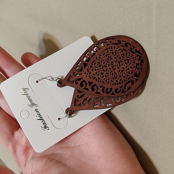 Wooden Boho Earrings - Picture 4 of 4